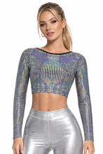 Load image into Gallery viewer, Hologram Disco Crop Top
