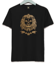 Load image into Gallery viewer, Blue and Pink Metallic Lion T-shirt, Kundalini Lion Tee