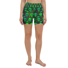 Load image into Gallery viewer, Alien head - UFO Yoga Shorts