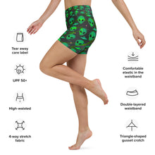 Load image into Gallery viewer, Alien head - UFO Yoga Shorts