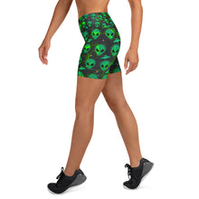 Load image into Gallery viewer, Alien head - UFO Yoga Shorts