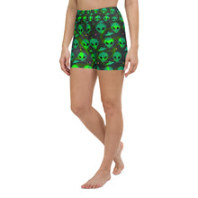 Load image into Gallery viewer, Alien head - UFO Yoga Shorts