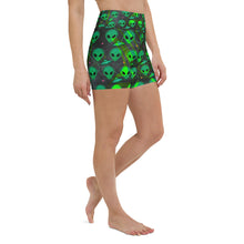 Load image into Gallery viewer, Alien head - UFO Yoga Shorts