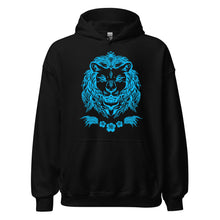 Load image into Gallery viewer, Blue and Rose Gold Metallic Lion Hoodie, Lion Men’s Hoodie