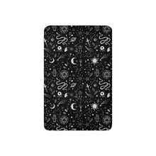 Load image into Gallery viewer, Witchy Blanket ! Black & White Halloween Blanket ! 3 Sizes, Witchy Sherpa Blanket