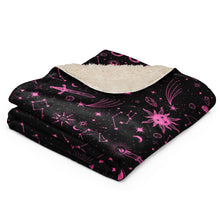Load image into Gallery viewer, Witchy Blanket ! Black & Pink Halloween Blanket ! 3 Sizes, Witchy Sherpa Blanket