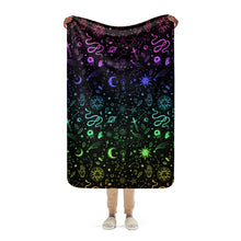 Load image into Gallery viewer, Witchy Blanket ! Rainbow Halloween Blanket ! 3 Sizes, Witchy Sherpa Blanket