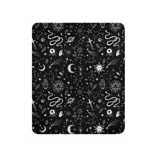 Load image into Gallery viewer, Witchy Blanket ! Black & White Halloween Blanket ! 3 Sizes, Witchy Sherpa Blanket