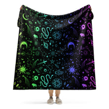 Load image into Gallery viewer, Witchy Blanket ! Rainbow Halloween Blanket ! 3 Sizes, Witchy Sherpa Blanket