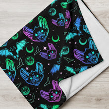 Load image into Gallery viewer, Witchy Bats Throw Blanket, Halloween Blanket ! 2 Sizes, Dracula Blanket