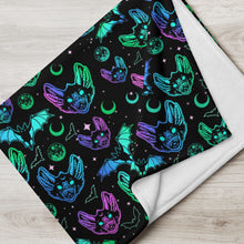 Load image into Gallery viewer, Witchy Bats Throw Blanket, Halloween Blanket ! 2 Sizes, Dracula Blanket