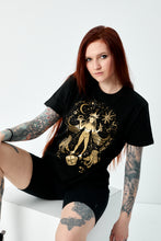 Load image into Gallery viewer, Gold Inanna T-shirt with stars