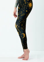Load image into Gallery viewer, Witch Leggings Black & Yellow Pattern