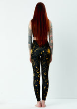 Load image into Gallery viewer, Witch Leggings Black & Yellow Pattern