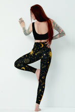 Load image into Gallery viewer, Witch Leggings Black & Yellow Pattern