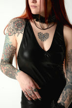 Load image into Gallery viewer, Black Body Suit, Crossed Stripe Back, Festival Top