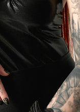 Load image into Gallery viewer, Black Body Suit, Crossed Stripe Back, Festival Top