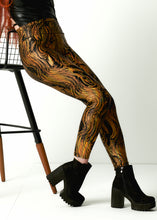 Load image into Gallery viewer, Gold Holographic Leggings, Festival Clothing