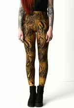 Load image into Gallery viewer, Gold Holographic Leggings, Festival Clothing