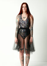 Load image into Gallery viewer, Body Suit, Silver Holographic Glass Pane, Festival Top