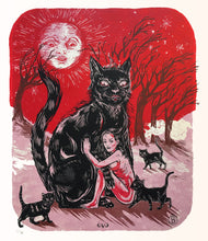 Load image into Gallery viewer, Black Cat, Screenprint 16"x19"