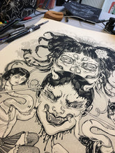 Load image into Gallery viewer, Evil Witch, Screenprint 19"x27", Off White & Gold Paper Versions, 3 left!