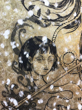 Load image into Gallery viewer, Evil Witch, Screenprint 19"x27", Off White & Gold Paper Versions, 3 left!