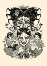 Load image into Gallery viewer, Evil Witch, Screenprint 19"x27", Off White & Gold Paper Versions, 3 left!