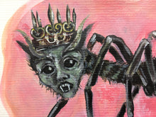 Load image into Gallery viewer, Spider Chimera  / Cosmic Egg, Orphic egg, Earth Element, Original art work, Acrylic on Watercolor paper 220 gsm, 6"x8.2