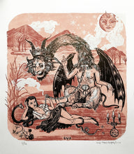 Load image into Gallery viewer, Baphometh, Beauty and the Beast, Screenprint 20"x26"
