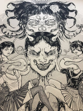 Load image into Gallery viewer, Evil Witch, Screenprint 19"x27", Off White & Gold Paper Versions, 3 left!