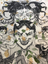 Load image into Gallery viewer, Evil Witch, Screenprint 19"x27", Off White & Gold Paper Versions, 3 left!