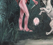 Load image into Gallery viewer, Lilith and Nephilim, Acrylic on 300 gsm Matte Paper, Original Art, Acrylic Painting, Orthros, Chimera, Orphic egg, 28x38 cm