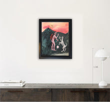 Load image into Gallery viewer, Lilith and Nephilim, Acrylic on 300 gsm Matte Paper, Original Art, Acrylic Painting, Orthros, Chimera, Orphic egg, 28x38 cm