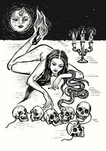Load image into Gallery viewer, Kali print, Witch art, Art print,  Fine art print, 21x29,7 cm