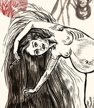 Load image into Gallery viewer, Pregnant Enchantress, Pregnant Witch Art print,  21x29,7 cm