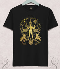 Load image into Gallery viewer, Gold Inanna T-shirt with stars