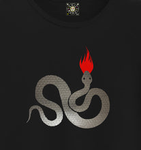 Load image into Gallery viewer, Silver Snake T-Shirt with Flame, Limited