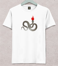 Load image into Gallery viewer, Silver Snake T-Shirt with Flame, Limited