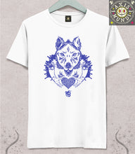 Load image into Gallery viewer, Wolf T-shirt with Sat Nam Symbol