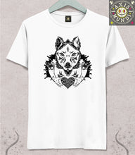 Load image into Gallery viewer, Wolf T-shirt with Sat Nam Symbol