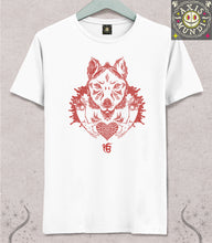 Load image into Gallery viewer, Wolf T-shirt with Sat Nam Symbol