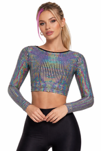 Load image into Gallery viewer, Hologram Disco Crop Top

