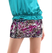 Load image into Gallery viewer, Rainbow to Silver Sequin Skirt, Reversible Sequined Skirt
