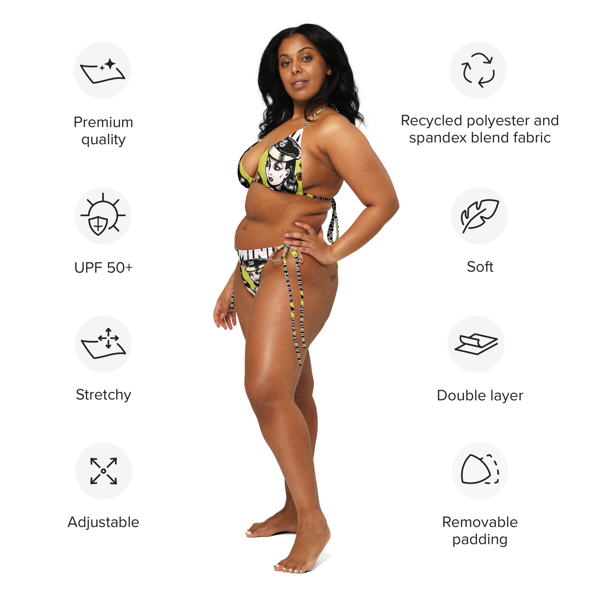 Gemini All-over print string bikini – Axis Mundi Design