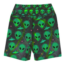 Load image into Gallery viewer, Alien head - UFO Yoga Shorts
