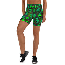 Load image into Gallery viewer, Alien head - UFO Yoga Shorts
