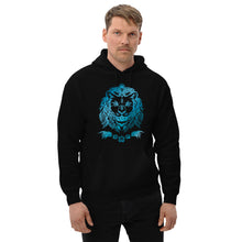 Load image into Gallery viewer, Blue and Rose Gold Metallic Lion Hoodie, Lion Men’s Hoodie
