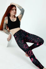 Load image into Gallery viewer, Witch Leggings Black &amp; Pink Pattern
