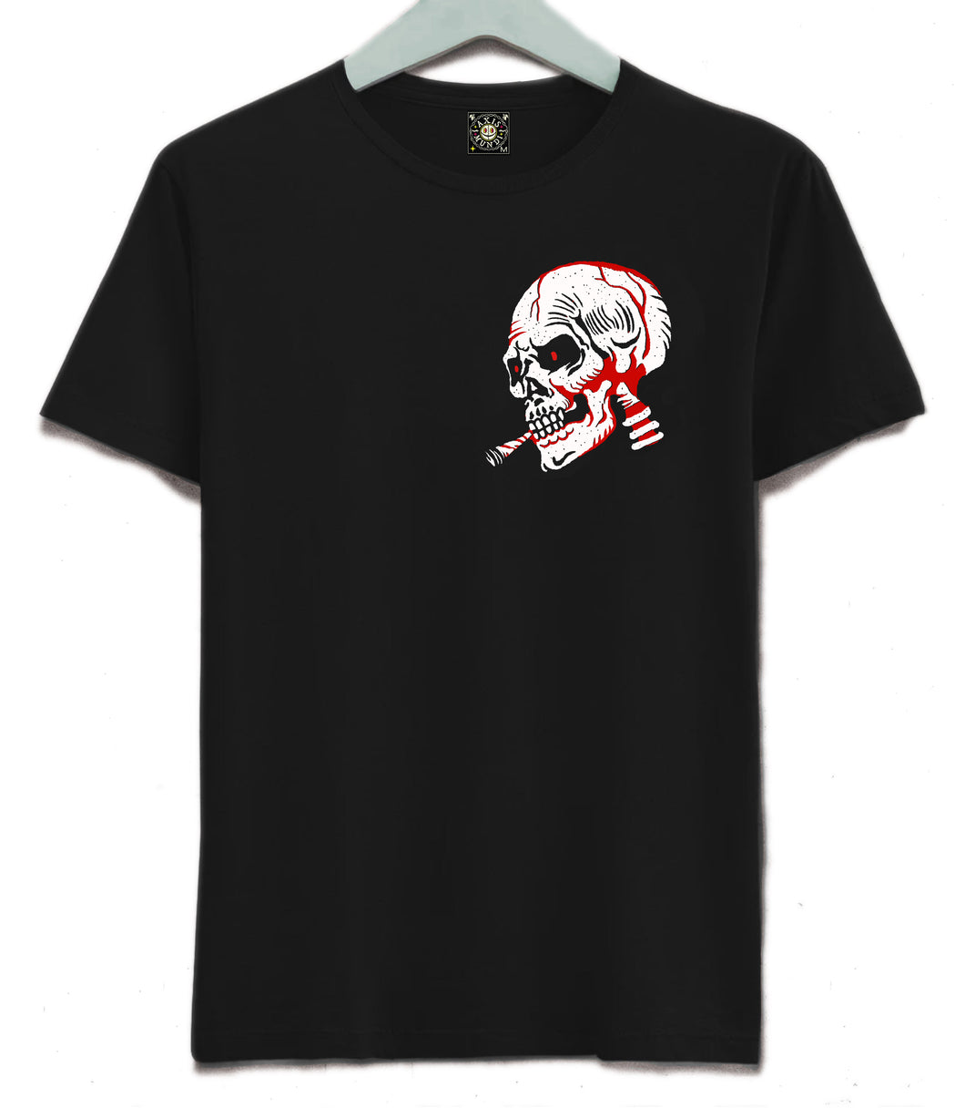 Smoking Skull T-shirt, Biker T-shirt